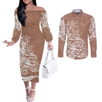 polynesian-sunset-plumeria-couples-matching-off-the-shoulder-long-sleeve-dress-and-long-sleeve-button-shirts-pacific-island-tribal-nude-style