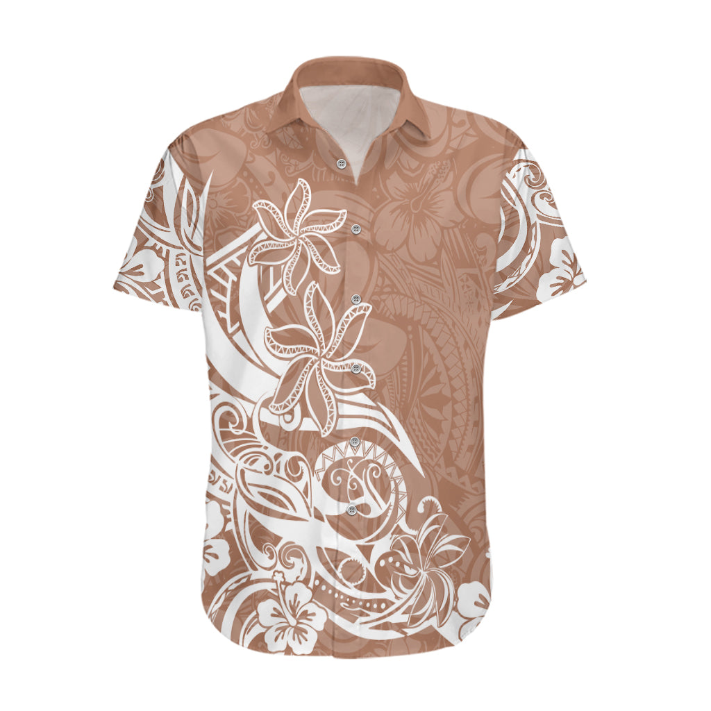 Polynesian Sunset Plumeria Hawaiian Shirt Pacific Island Tribal Nude Style - Wonder Print Shop