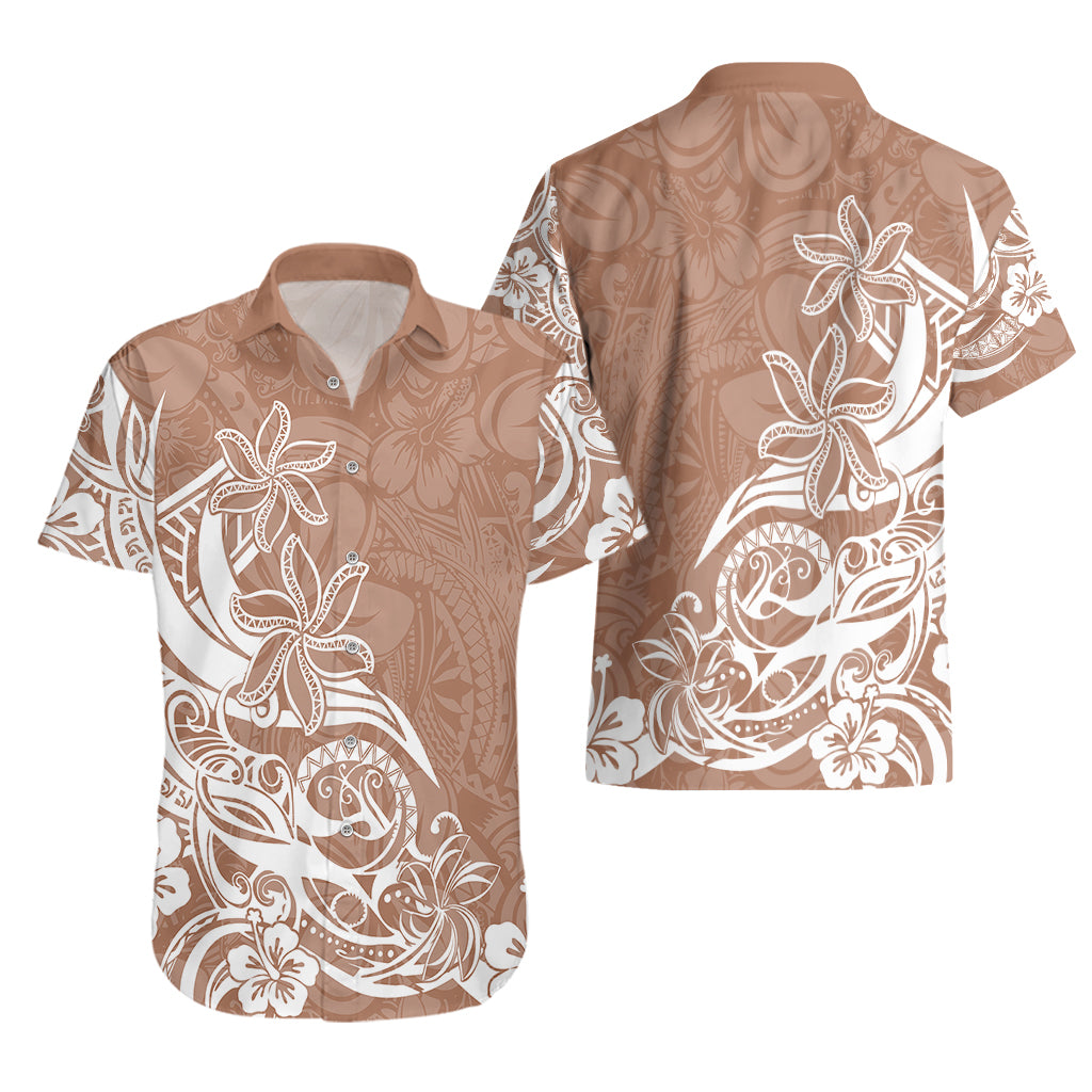 Polynesian Sunset Plumeria Hawaiian Shirt Pacific Island Tribal Nude Style - Wonder Print Shop