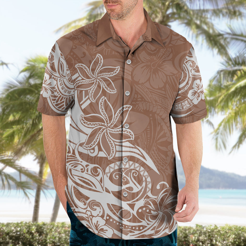 Polynesian Sunset Plumeria Hawaiian Shirt Pacific Island Tribal Nude Style - Wonder Print Shop