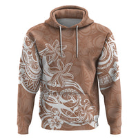 Polynesian Sunset Plumeria Hoodie Pacific Island Tribal Nude Style - Wonder Print Shop