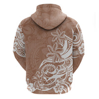 Polynesian Sunset Plumeria Hoodie Pacific Island Tribal Nude Style - Wonder Print Shop