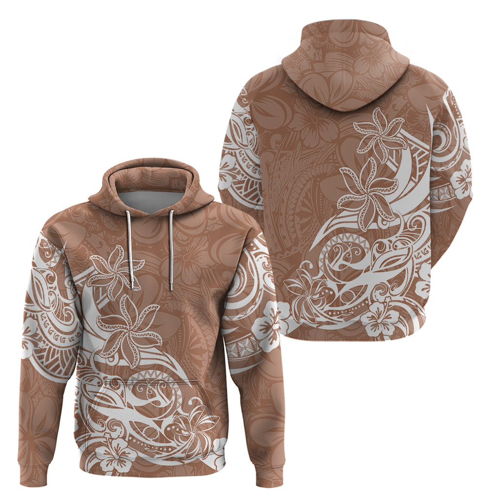 Polynesian Sunset Plumeria Hoodie Pacific Island Tribal Nude Style - Wonder Print Shop