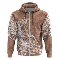 Polynesian Sunset Plumeria Hoodie Pacific Island Tribal Nude Style - Wonder Print Shop