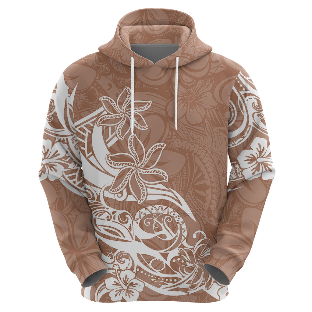 Polynesian Sunset Plumeria Hoodie Pacific Island Tribal Nude Style - Wonder Print Shop