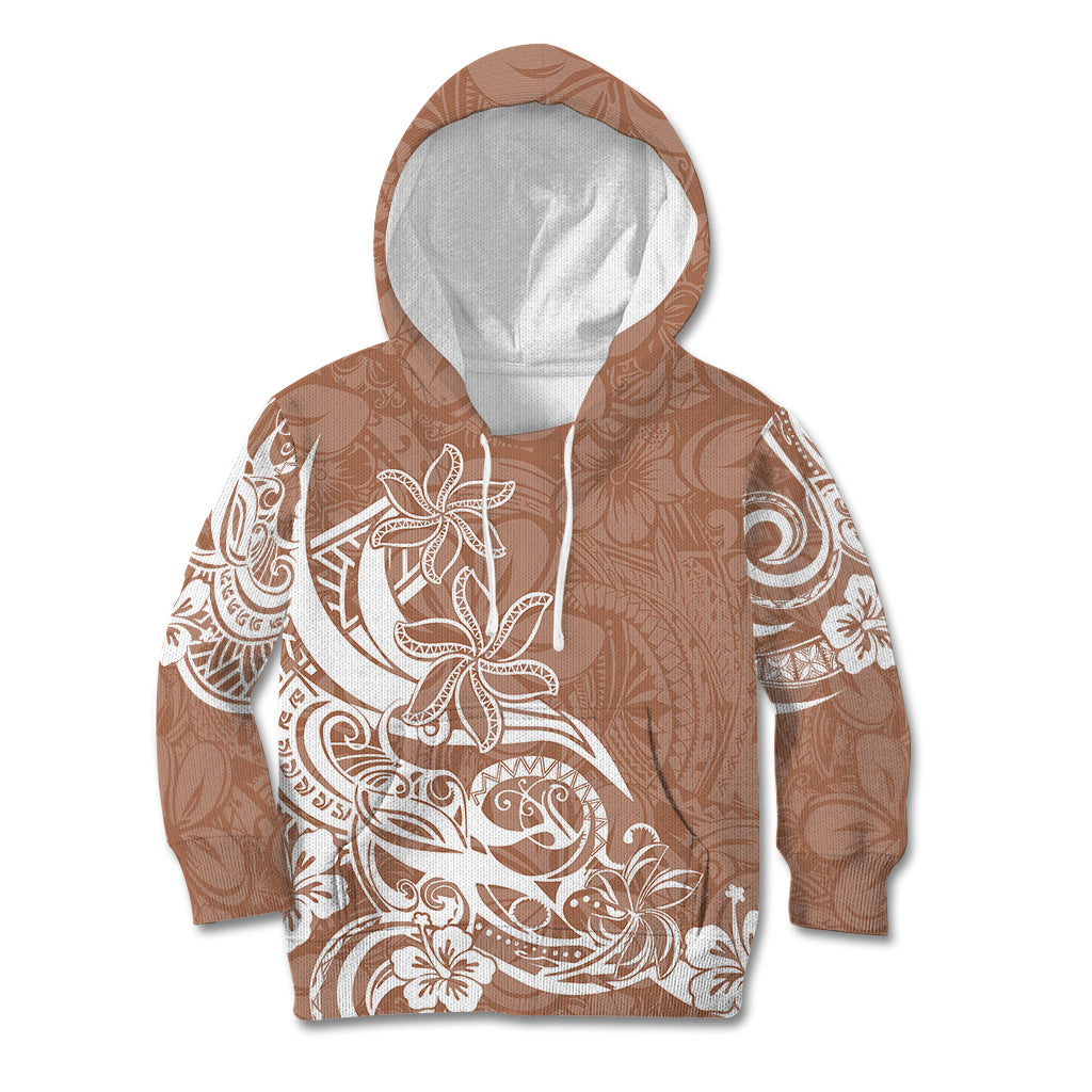 Polynesian Sunset Plumeria Kid Hoodie Pacific Island Tribal Nude Style - Wonder Print Shop