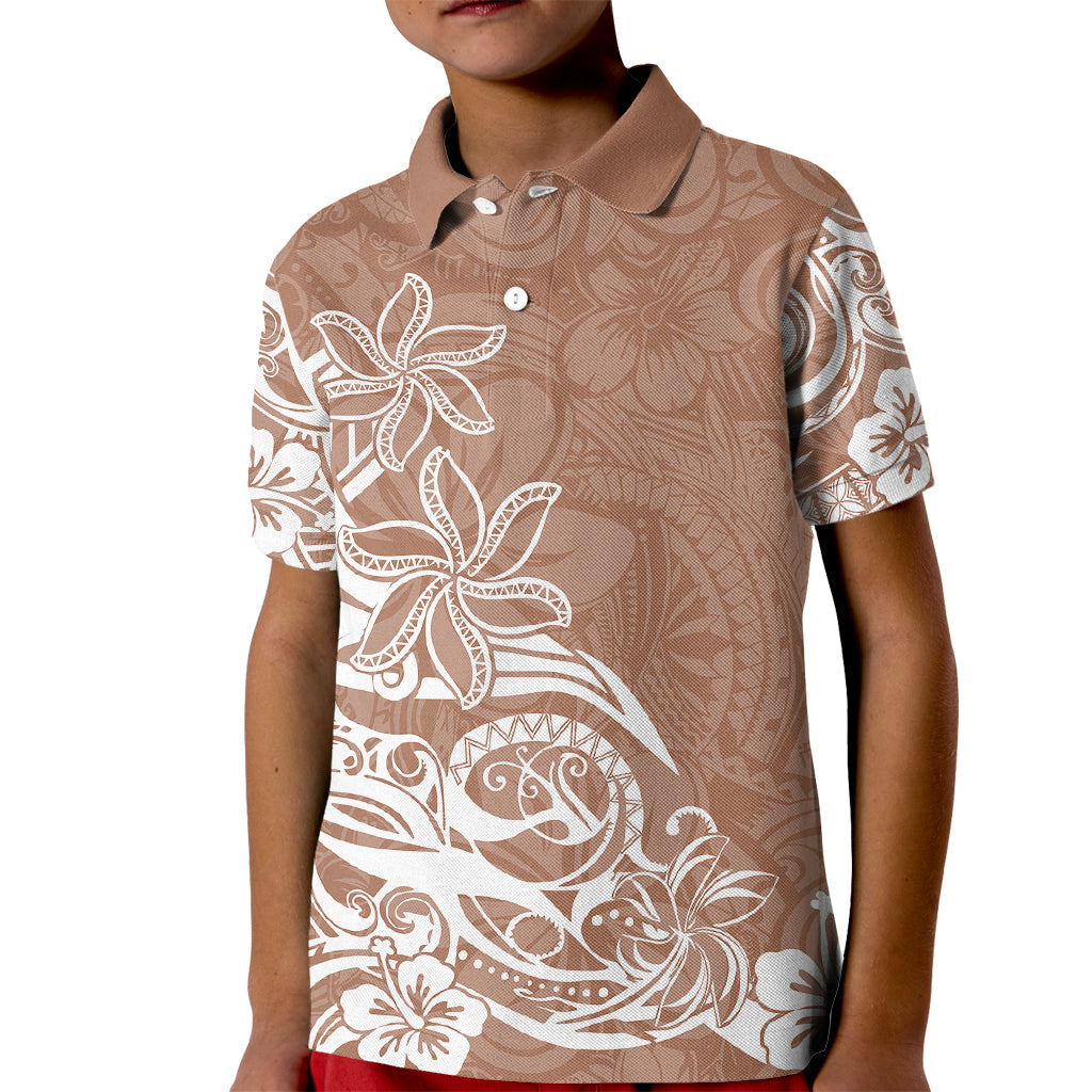 Polynesian Sunset Plumeria Kid Polo Shirt Pacific Island Tribal Nude Style - Wonder Print Shop