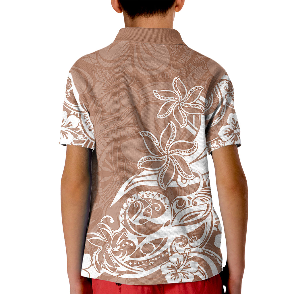 Polynesian Sunset Plumeria Kid Polo Shirt Pacific Island Tribal Nude Style - Wonder Print Shop