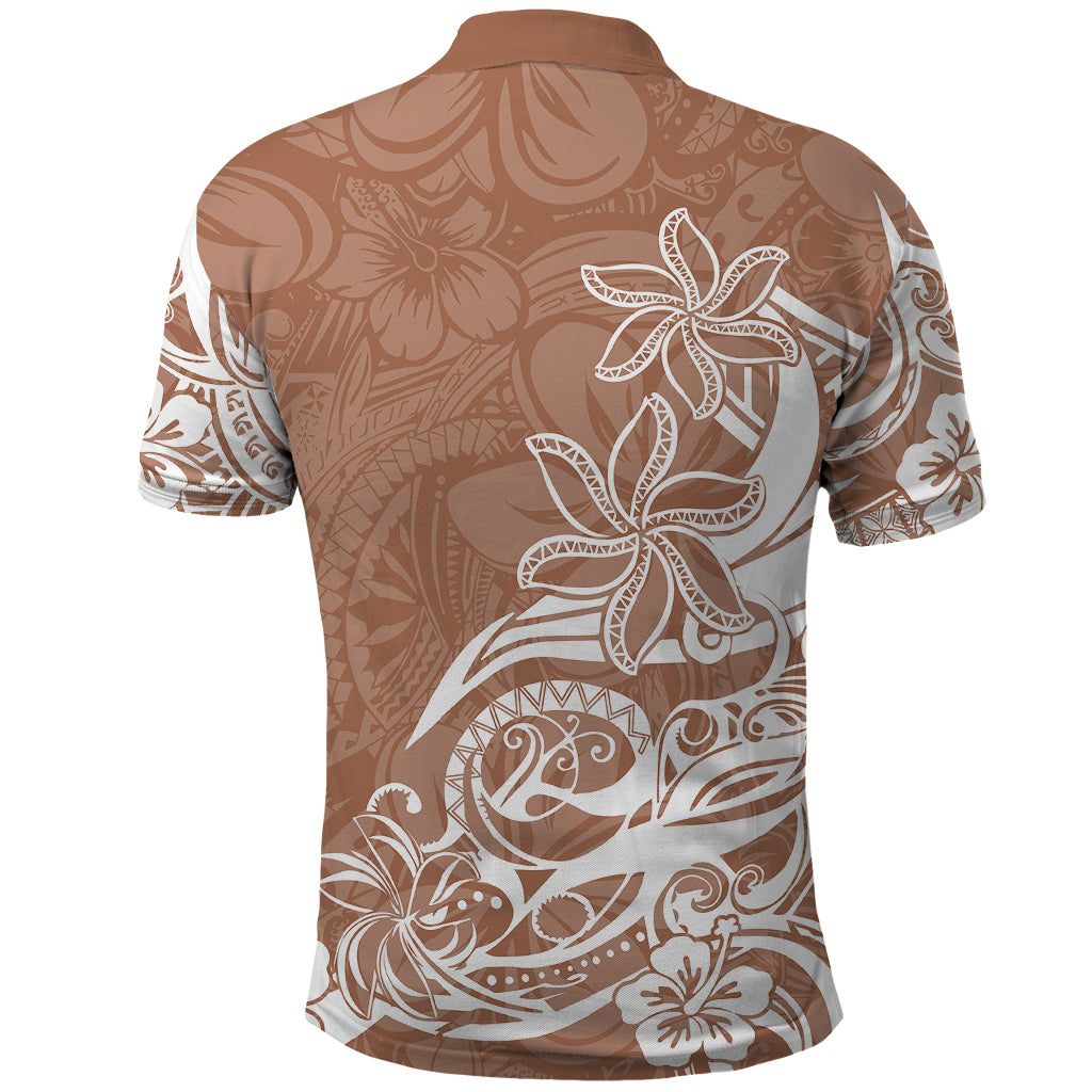 Polynesian Sunset Plumeria Polo Shirt Pacific Island Tribal Nude Style - Wonder Print Shop