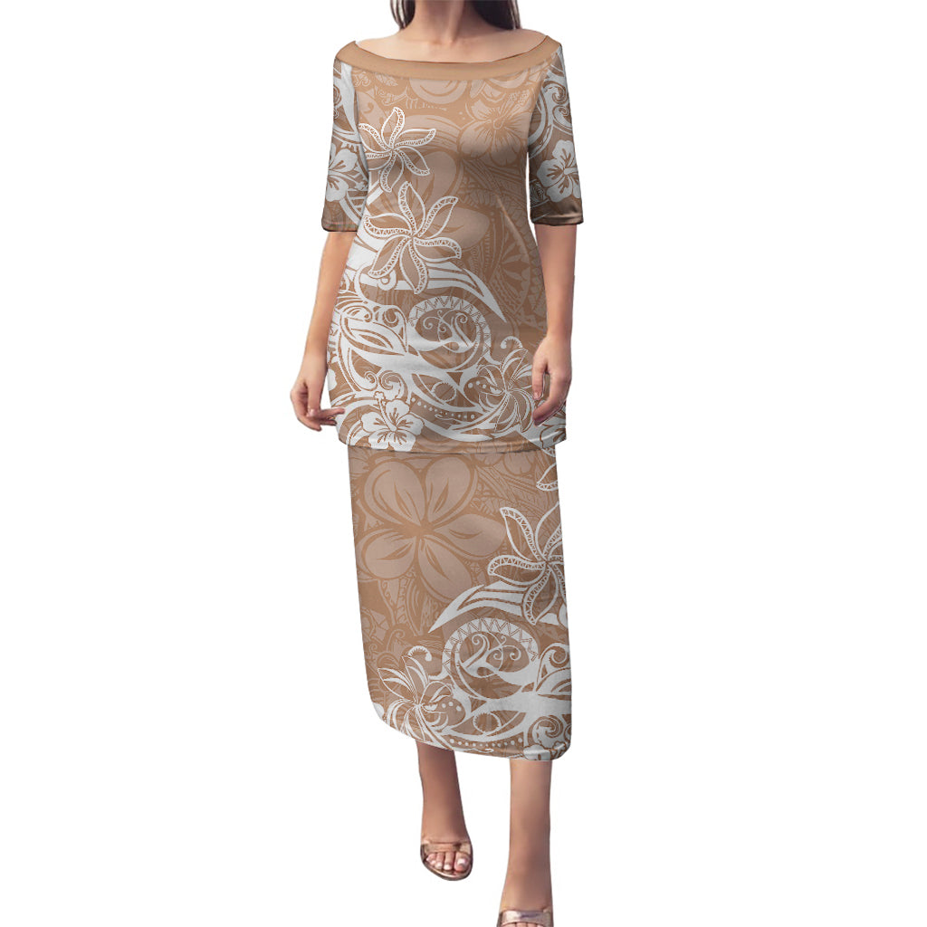 Polynesian Sunset Plumeria Puletasi Pacific Island Tribal Nude Style - Wonder Print Shop