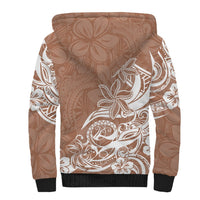 Polynesian Sunset Plumeria Sherpa Hoodie Pacific Island Tribal Nude Style - Wonder Print Shop