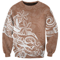 Polynesian Sunset Plumeria Sweatshirt Pacific Island Tribal Nude Style - Wonder Print Shop