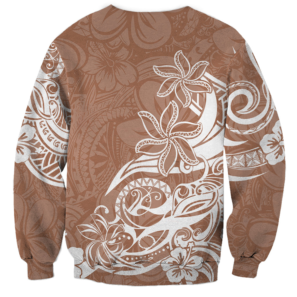 Polynesian Sunset Plumeria Sweatshirt Pacific Island Tribal Nude Style - Wonder Print Shop