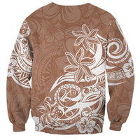Polynesian Sunset Plumeria Sweatshirt Pacific Island Tribal Nude Style - Wonder Print Shop