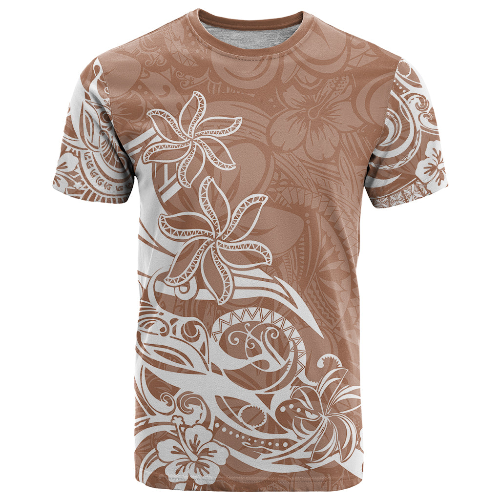 Polynesian Sunset Plumeria T Shirt Pacific Island Tribal Nude Style - Wonder Print Shop