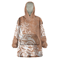 Polynesian Sunset Plumeria Wearable Blanket Hoodie Pacific Island Tribal Nude Style - Wonder Print Shop