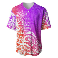 Polynesian Sunset Plumeria Baseball Jersey Pacific Island Tribal Purple Style LT9 - Wonder Print Shop
