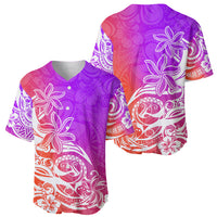Polynesian Sunset Plumeria Baseball Jersey Pacific Island Tribal Purple Style LT9 - Wonder Print Shop