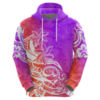 Polynesian Sunset Plumeria Hoodie Pacific Island Tribal Purple Style - Wonder Print Shop