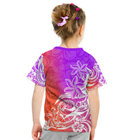 Polynesian Sunset Plumeria Kid T Shirt Pacific Island Tribal Purple Style - Wonder Print Shop
