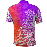 Polynesian Sunset Plumeria Polo Shirt Pacific Island Tribal Purple Style - Wonder Print Shop