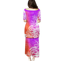 Polynesian Sunset Plumeria Puletasi Pacific Island Tribal Purple Style - Wonder Print Shop
