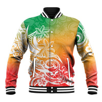 Polynesian Sunset Plumeria Baseball Jacket Pacific Island Tribal Reggae Style LT9 - Wonder Print Shop