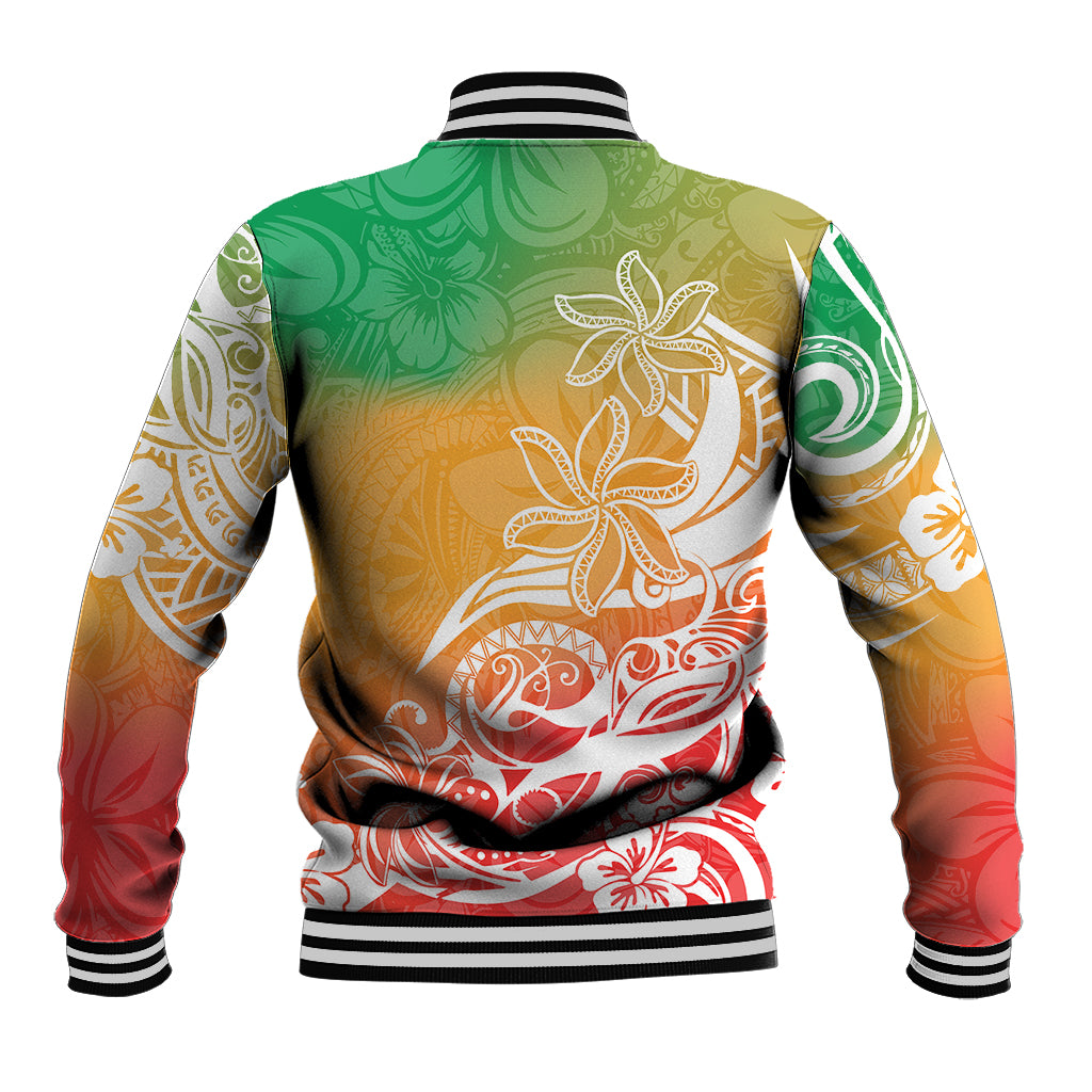 Polynesian Sunset Plumeria Baseball Jacket Pacific Island Tribal Reggae Style LT9 - Wonder Print Shop