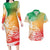Polynesian Sunset Plumeria Couples Matching Long Sleeve Bodycon Dress and Hawaiian Shirt Pacific Island Tribal Reggae Style LT9 - Wonder Print Shop