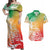Polynesian Sunset Plumeria Couples Matching Off Shoulder Maxi Dress and Hawaiian Shirt Pacific Island Tribal Reggae Style LT9 - Wonder Print Shop