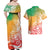 Polynesian Sunset Plumeria Couples Matching Off Shoulder Maxi Dress and Hawaiian Shirt Pacific Island Tribal Reggae Style LT9 - Wonder Print Shop