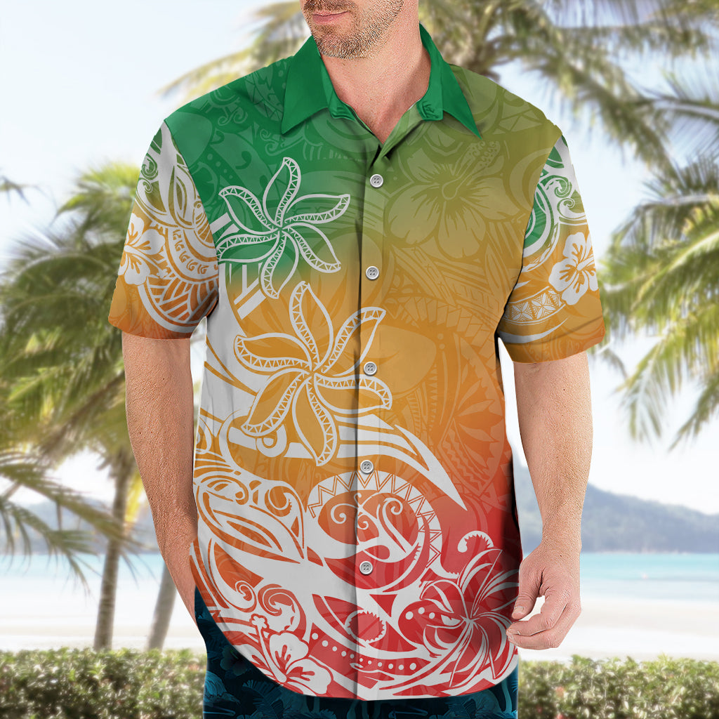 Polynesian Sunset Plumeria Hawaiian Shirt Pacific Island Tribal Reggae Style - Wonder Print Shop