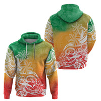 Polynesian Sunset Plumeria Hoodie Pacific Island Tribal Reggae Style - Wonder Print Shop