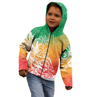 Polynesian Sunset Plumeria Kid Hoodie Pacific Island Tribal Reggae Style - Wonder Print Shop