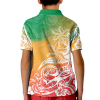 Polynesian Sunset Plumeria Kid Polo Shirt Pacific Island Tribal Reggae Style - Wonder Print Shop
