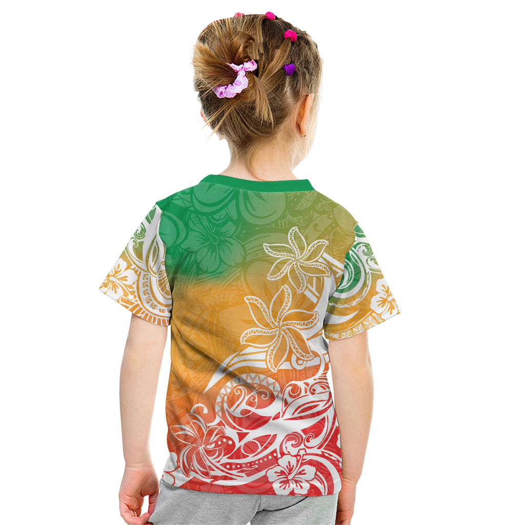 Polynesian Sunset Plumeria Kid T Shirt Pacific Island Tribal Reggae Style - Wonder Print Shop
