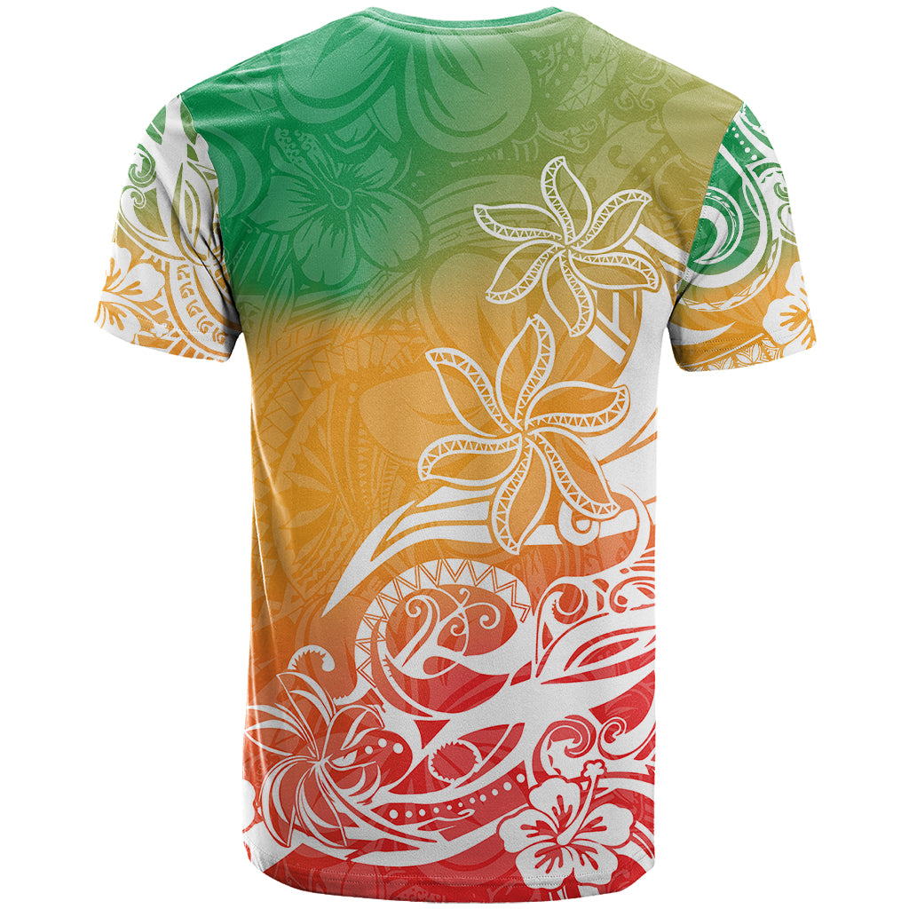 Polynesian Sunset Plumeria T Shirt Pacific Island Tribal Reggae Style - Wonder Print Shop
