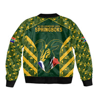 South Africa Rugby Bomber Jacket Bokke Champions Kente Pattern LT9 - Wonder Print Shop