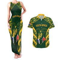 South Africa Rugby Couples Matching Tank Maxi Dress and Hawaiian Shirt Bokke Champions Kente Pattern LT9 - Wonder Print Shop