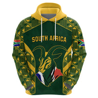 South Africa Rugby Hoodie Bokke Champions Kente Pattern - Wonder Print Shop