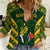 South Africa Rugby Women Casual Shirt Bokke Champions Kente Pattern - Wonder Print Shop