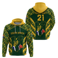 Custom South Africa Rugby Hoodie Bokke Champions Kente Pattern - Wonder Print Shop