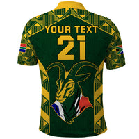 Custom South Africa Rugby Polo Shirt Bokke Champions Kente Pattern - Wonder Print Shop