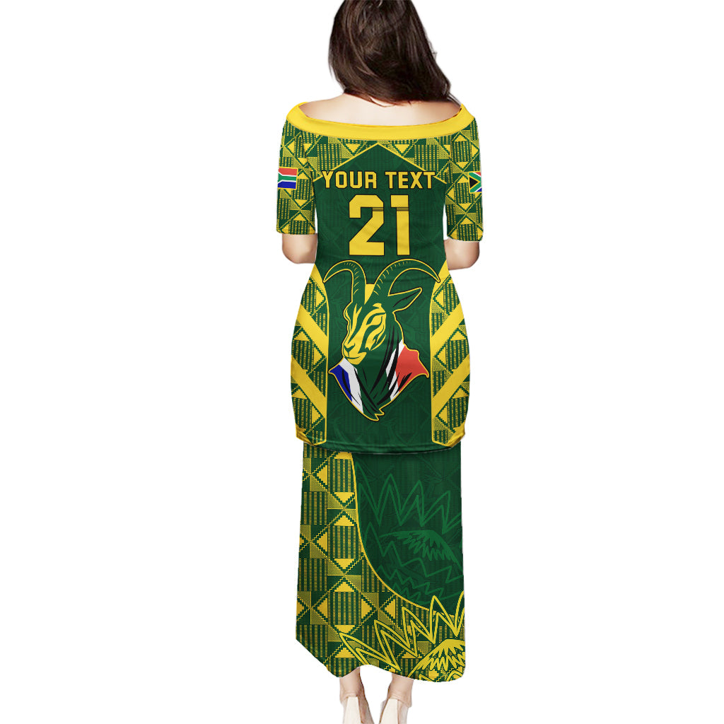 Custom South Africa Rugby Puletasi Bokke Champions Kente Pattern - Wonder Print Shop