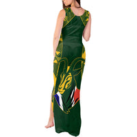 Custom South Africa Rugby Tank Maxi Dress Bokke Champions Kente Pattern - Wonder Print Shop