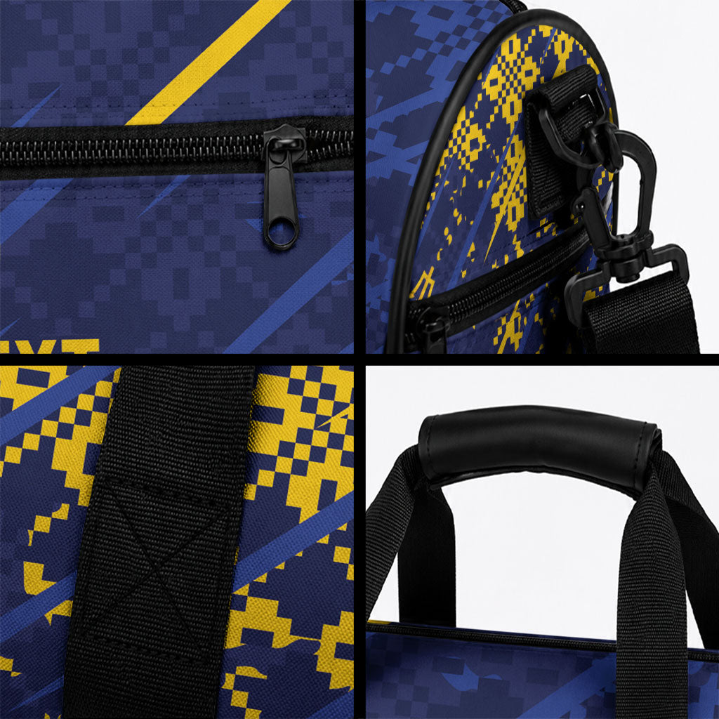 Caribbean Cricket Custom Barbados Duffle Bag Blue Bajan Broken Trident