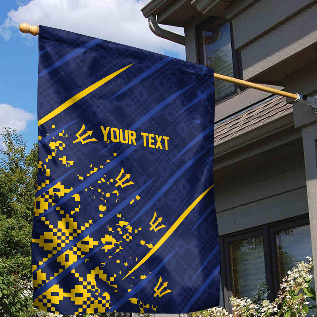 Caribbean Cricket Custom Barbados Garden Flag Blue Bajan Broken Trident