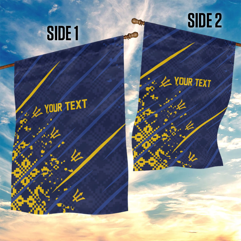 Caribbean Cricket Custom Barbados Garden Flag Blue Bajan Broken Trident