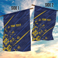 Caribbean Cricket Custom Barbados Garden Flag Blue Bajan Broken Trident