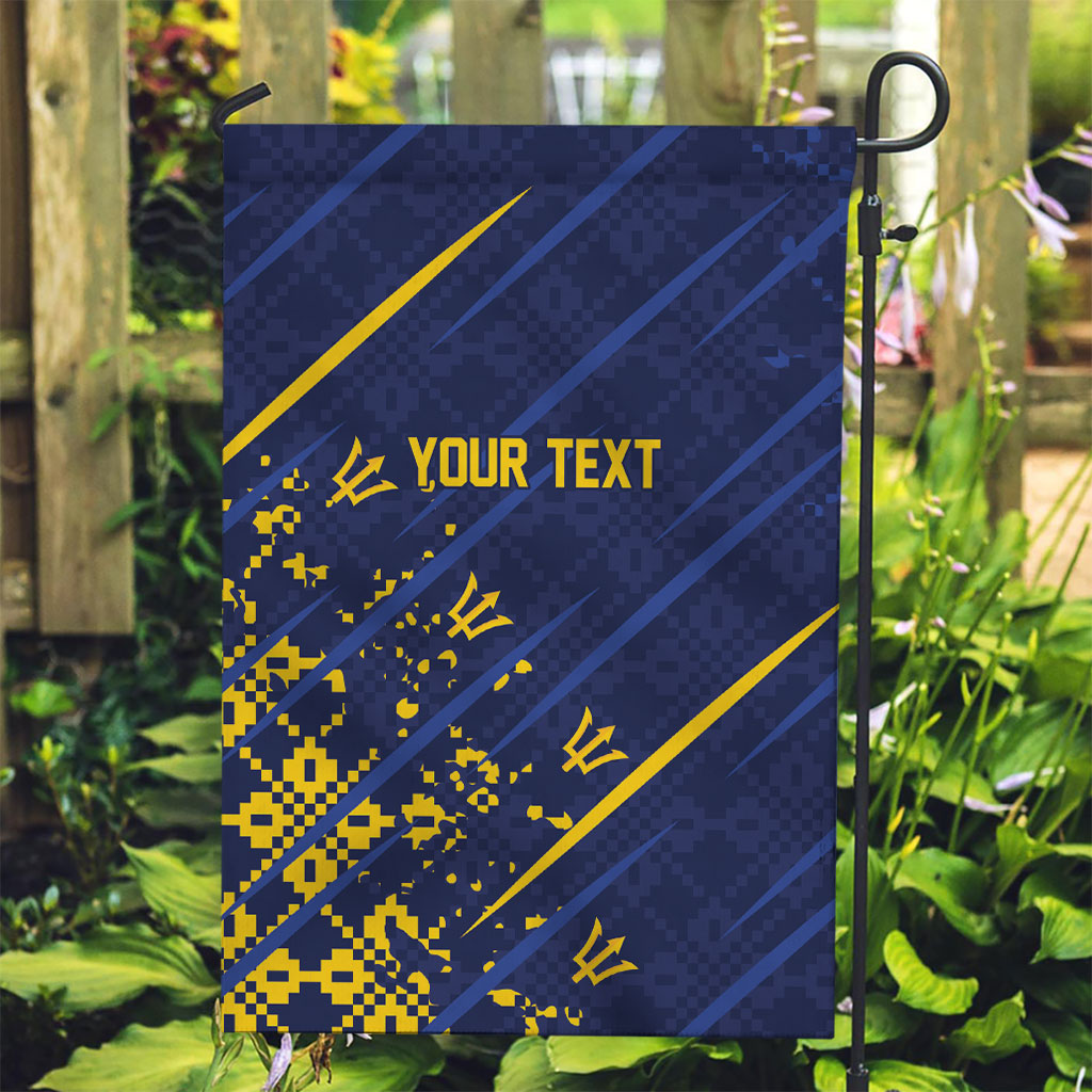 Caribbean Cricket Custom Barbados Garden Flag Blue Bajan Broken Trident
